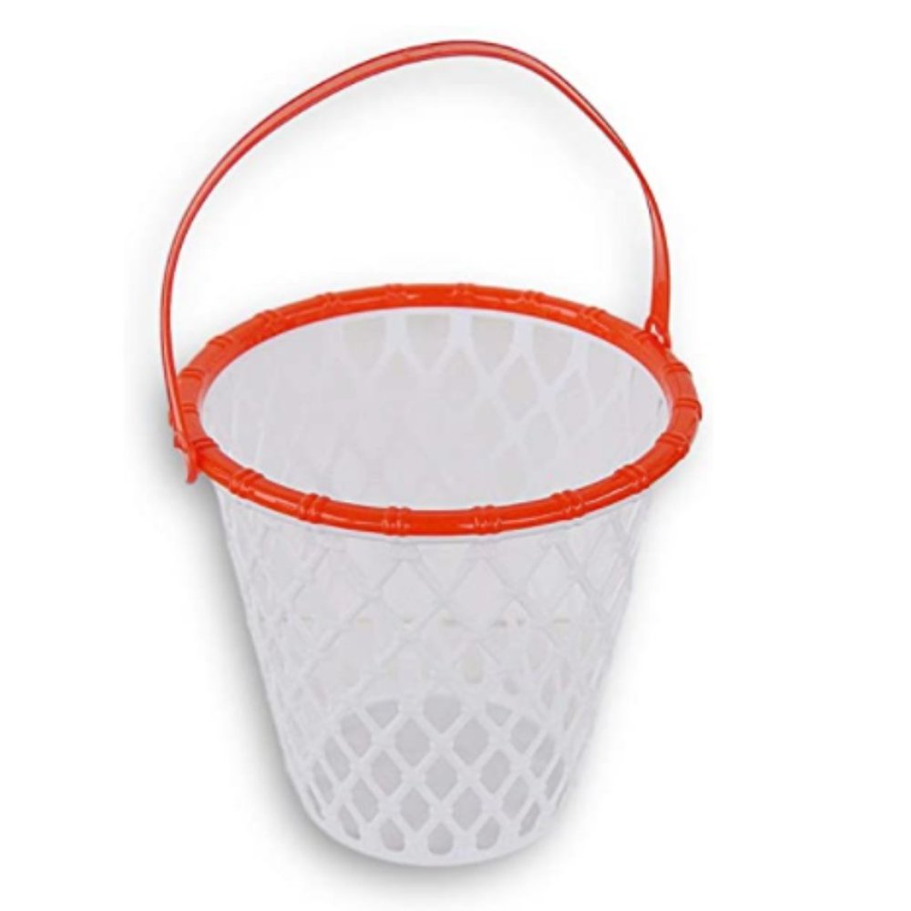basketball hoop pail bucket Easter basket EUC